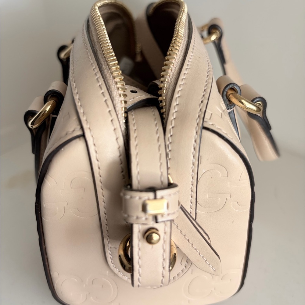 Gucci GG Super Mini Top Handle Leather Bag – Beige - Picture 2 of 4